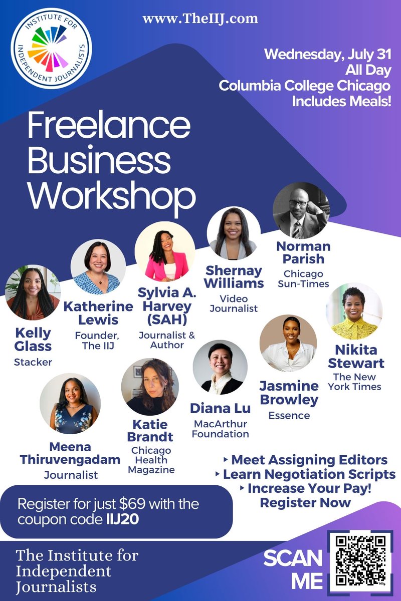 Katherine X Lewis 雪 怡 (she/her) (@katherinelewis) on Twitter photo Last call to join #theIIJ workshop on #freelance #business w <a href="/Ms_SAH/">SAH (Sylvia A. Harvey)</a> <a href="/ShernayW/">Shernay Williams</a> <a href="/Meena_Thiru/">Meena Thiruvengadam</a> & learn from <a href="/kitastew/">Nikita Stewart</a> <a href="/nytimes/">The New York Times</a> <a href="/norman_parish/">Norman Parish</a> <a href="/Suntimes/">Chicago Sun-Times</a> <a href="/JasmineJBrowley/">Jasmine Browley</a> <a href="/Essence/">ESSENCE</a> @katiehappens @chihealthmag
Catch us at #NABJ24 after the workshop! theiij.com/2024-chicago-f… Last call to join #theIIJ workshop on #freelance #business w <a href="/Ms_SAH/">SAH (Sylvia A. Harvey)</a> <a href="/ShernayW/">Shernay Williams</a> <a href="/Meena_Thiru/">Meena Thiruvengadam</a> & learn from <a href="/kitastew/">Nikita Stewart</a> <a href="/nytimes/">The New York Times</a> <a href="/norman_parish/">Norman Parish</a> <a href="/Suntimes/">Chicago Sun-Times</a> <a href="/JasmineJBrowley/">Jasmine Browley</a> <a href="/Essence/">ESSENCE</a> @katiehappens @chihealthmag
Catch us at #NABJ24 after the workshop! theiij.com/2024-chicago-f…