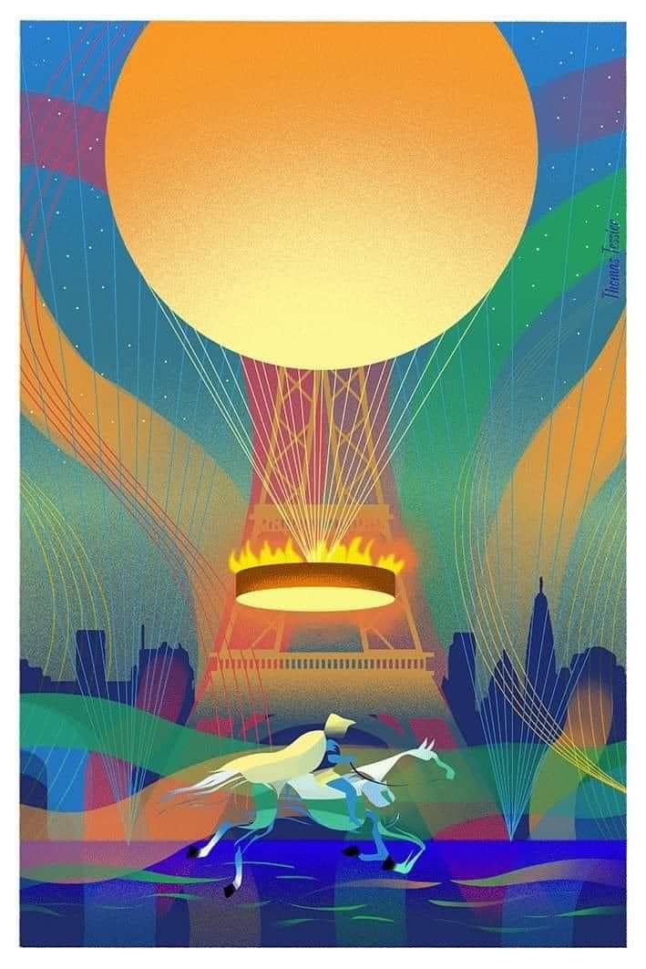 Sublime affiche de #ThomasTessier
Les jeux réveillent la créativité. #Paris2024Olympics #OlympicGames #Paris2024
