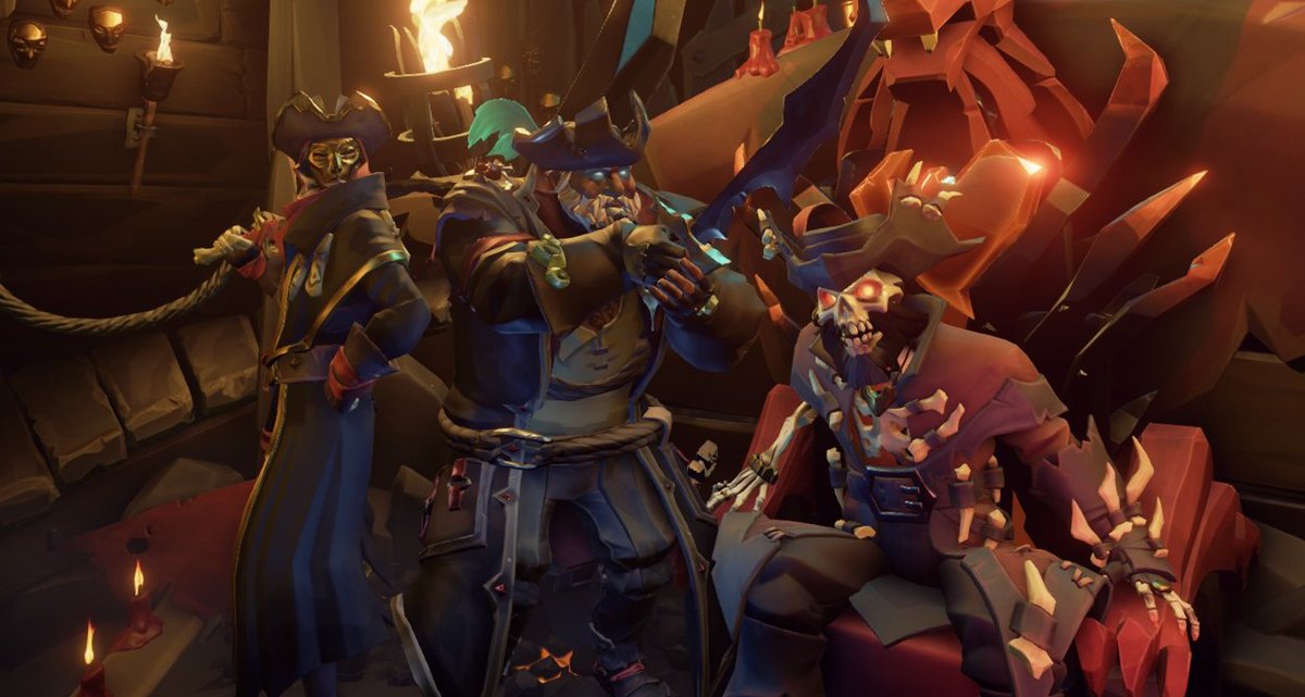 "Mighty blade indeed, Captain...
What, something wrong with my hat?"
<a href="/SeaOfThieves/">Sea of Thieves</a> #SeaOfThieves