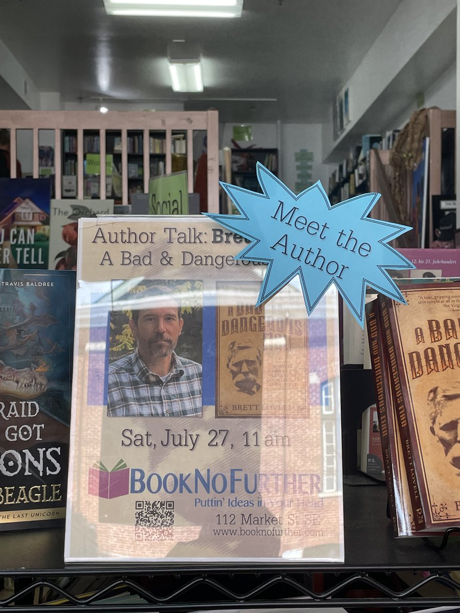 BrettWLovell's tweet photo. Thanks to the folks at @BookNoFurther for hosting my Author Talk this weekend. I had fun discussing my novel with everyone in attendance. @ShotgunHoney https://t.co/JiCozpzC3T