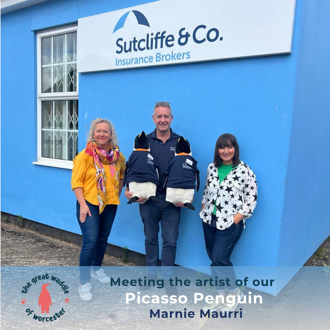 Meeting the artist of our Picasso Penguin. 🐧🐧🐧

We had the pleasure in meeting the artist of Picasso Penguin #MarnieMaurri, when she visited our office last month. Read more>  sutcliffeinsurance.co.uk/news/meet-pica… 

@WaddleofWorc #waddleofworcester  #strichardshospice #worcestershirehour