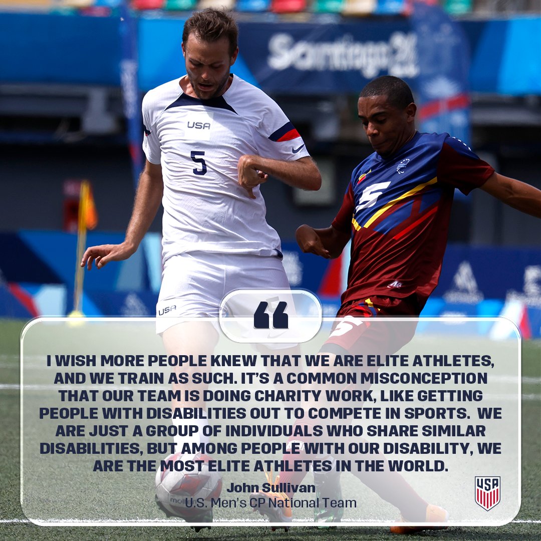 ussoccer_ENT's tweet photo. 🗣️ #UScpMNT midfielder @johnsulliva16 on the common misconceptions about elite athletes with disabilities competing in sports. #DisabilityPrideMonth https://t.co/jqOiTrzeDk