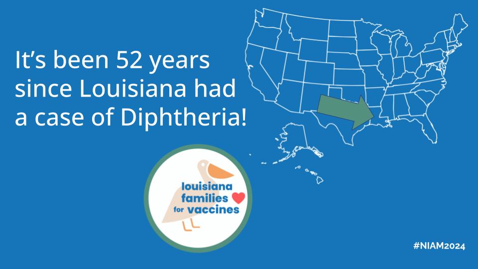 It’s National Immunization Awareness Month! We’re sharing all about the power of vaccines to keep us safe from diseases, like Diphtheria. Did you know Louisiana has not seen a case of Diptheria since 1972? Let's keep it that way!

👉ldh.la.gov/assets/oph/Cen…

#NIAM #NIAM2024