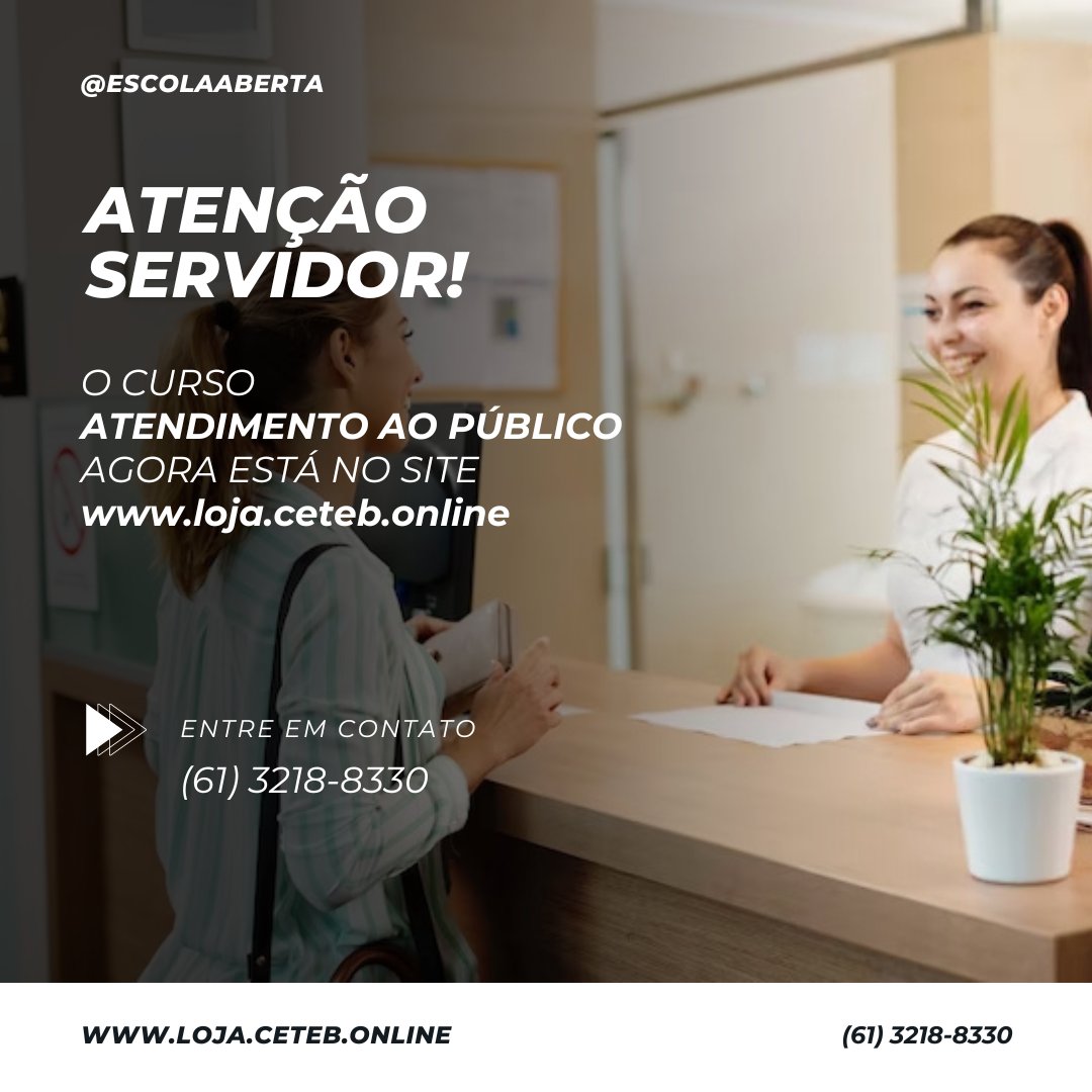 Escola_Aberta's tweet photo. Qualquer dúvida, entre em contato pelo número (61) 3218-8330

Acesse: https://t.co/ghwdnsk15s

#escolaaaberta #ceteb #escolaceteb #cursos #online #licençacapacitação #progressão #auxílioaprimoramento #servidorpúblico #servidor https://t.co/qUd12ZHlOy