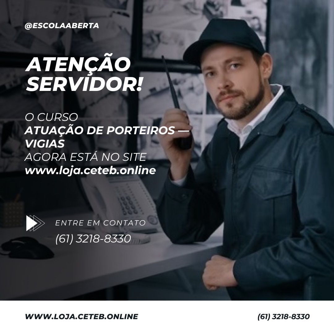 Escola_Aberta's tweet photo. Qualquer dúvida, entre em contato pelo número (61) 3218-8330

Acesse: https://t.co/ghwdnsk15s

#escolaaaberta #ceteb #escolaceteb #cursos #online #licençacapacitação #progressão #auxílioaprimoramento #servidorpúblico #servidor https://t.co/qUd12ZHlOy