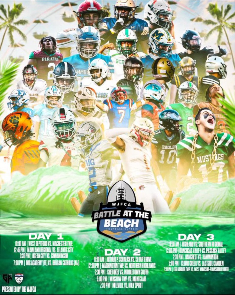 ONE MONTH until we kickoff the HS football season in NJ at Battle of the Beach!