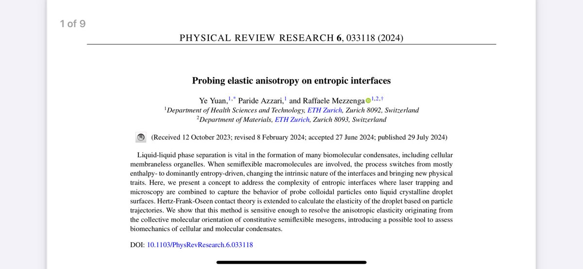 MezzengaRaf's tweet photo. This is an offer for all those working on #LLPS &amp; #LLCPS - a new method just published @PhysRevResearch to evaluate mechanical and interfacial properties of molecular #condensates - read more at https://t.co/x8NlNW6vyu (and check last equation) https://t.co/fELfjN4bBA