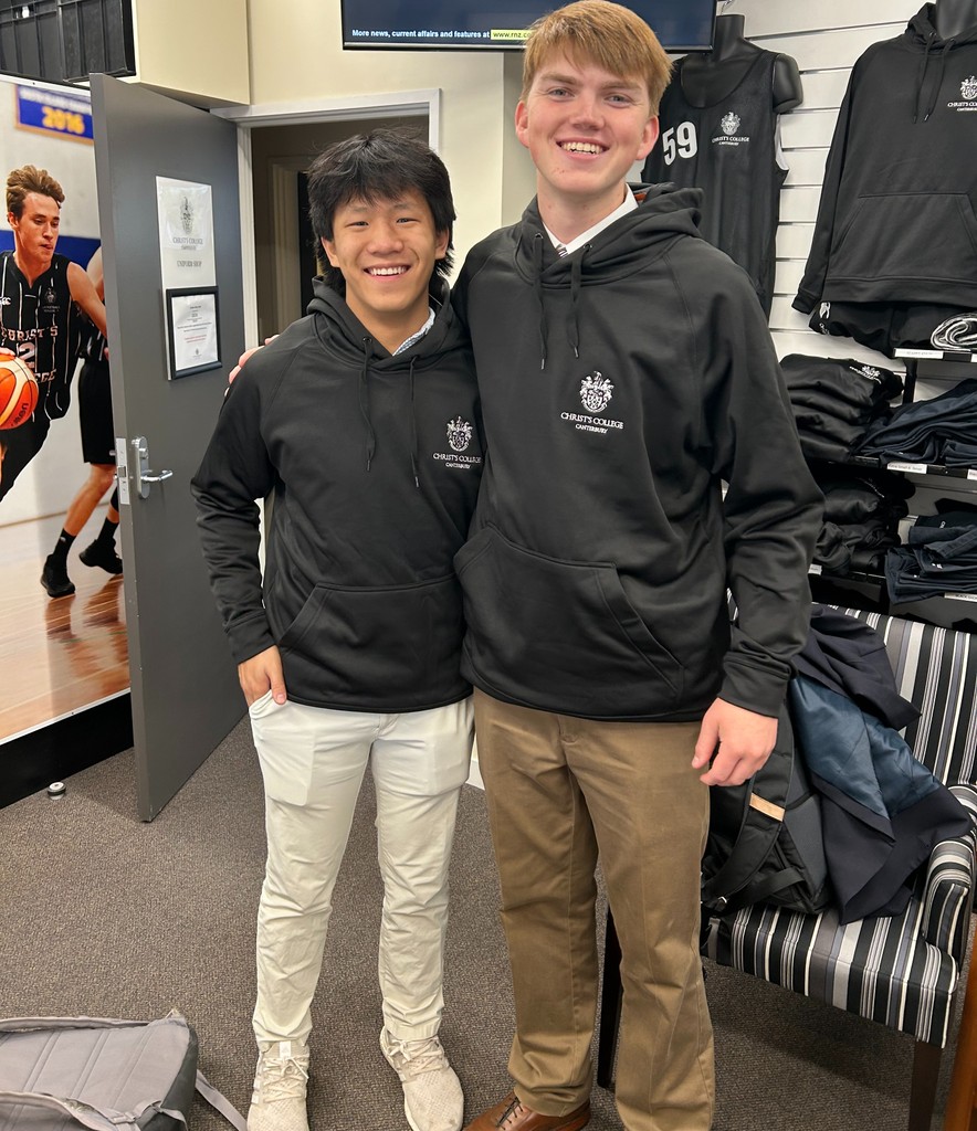 During their time on exchange in New Zealand, George Ma '25 and Lyon Playfair '25 were allowed to attend "Big School". We don't know what that is, but it looks impressive.