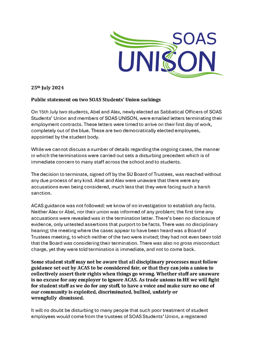 SOAS UNISON tweet media