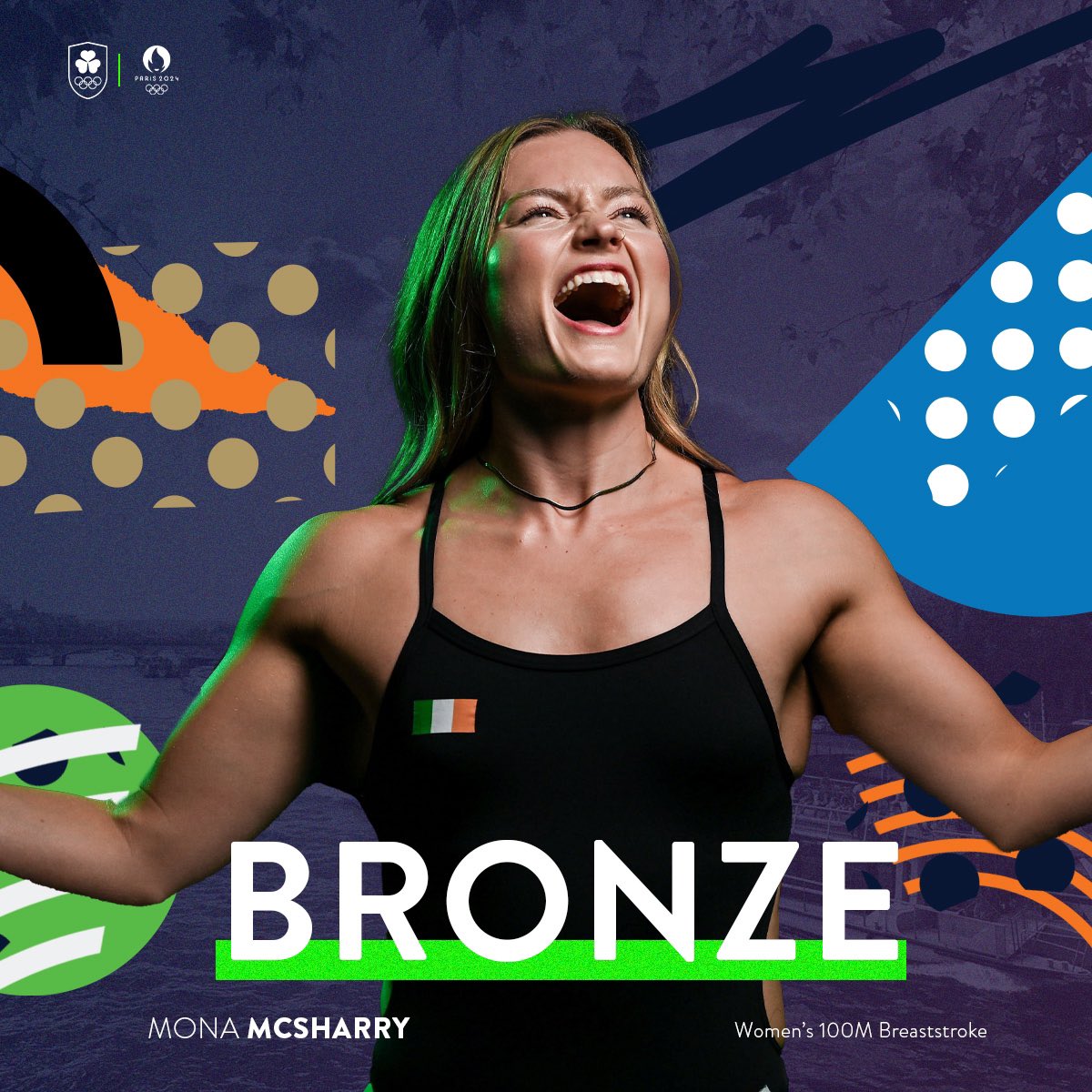 MONA! 

You are an OLYMPIC MEDALLIST 🔥🥹

Bronze in the 100m Breaststroke 

#TeamIreland | #Paris2024