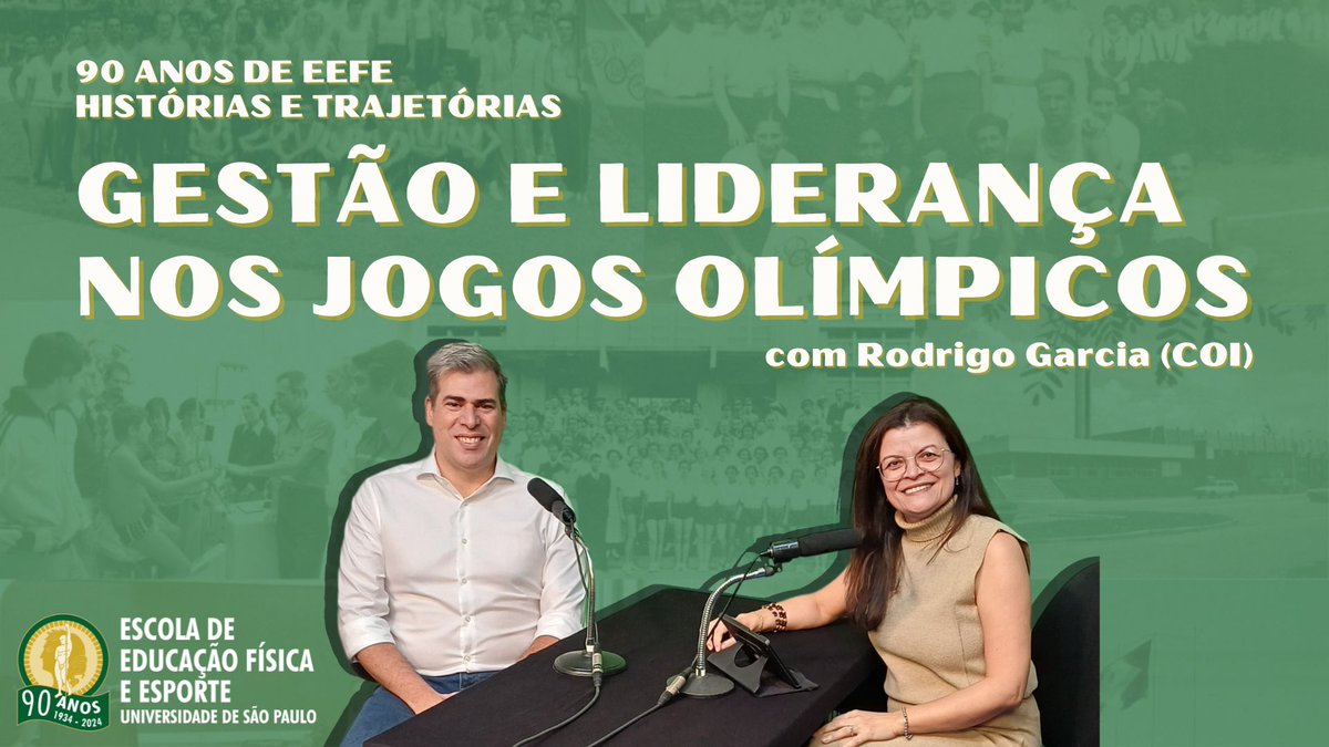 Gestão e Liderança nos Jogos Olímpicos - O convidado deste episódio do Podcast 90 Anos de EEFE - Histórias e Trajetórias é Rodrigo Garcia, que atua no Comitê Olímpico Internacional. Confira o podcast na íntegra: eefe.usp.br/90anos