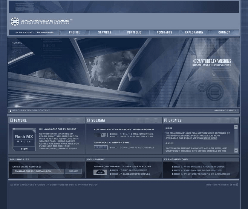 screenshot of a silver and gray colored website