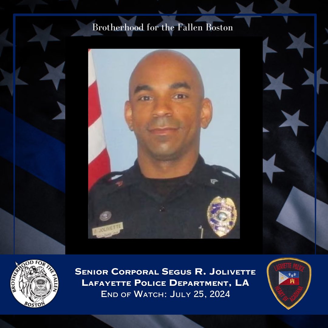 It is with heavy hearts that we announce the passing of Senior Corporal Segus Jolivette of the Lafayette Police Department in Louisiana who was shot and killed during a hostage barricade on July 25, 2024.

Rest in peace, brother. We have the watch from here 🙏🏻💙