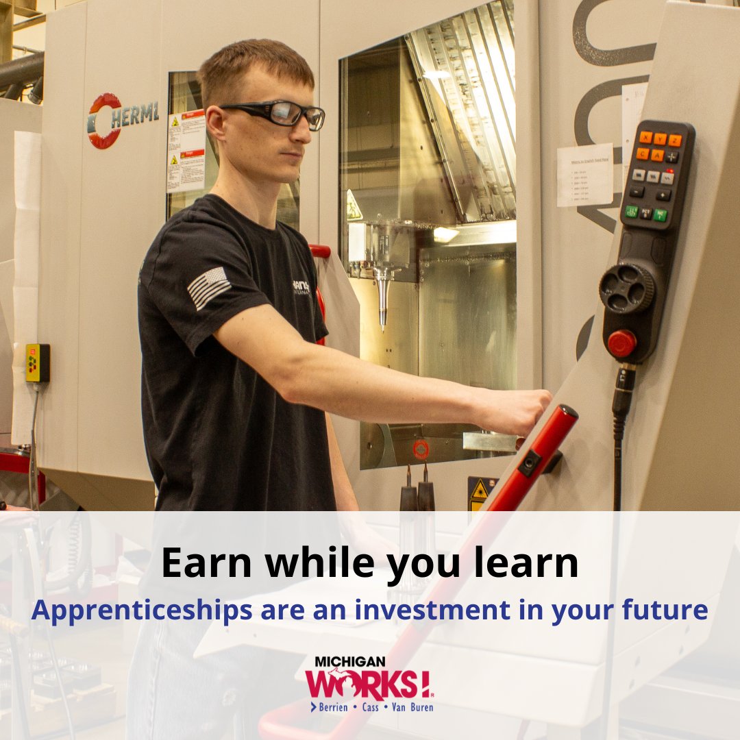 MichiganWorks's tweet photo. Ready to invest in your future? Apprenticeships are great pathways into several careers, and you get to earn while you learn. ⚙️💼
Want to learn more? Fill out our interest form: https://t.co/TljDQz7djS.
#JobTraining #WorkAndLearn #SkillBuilding #FutureReady #CareerGrowth https://t.co/iFVrQFxpEz