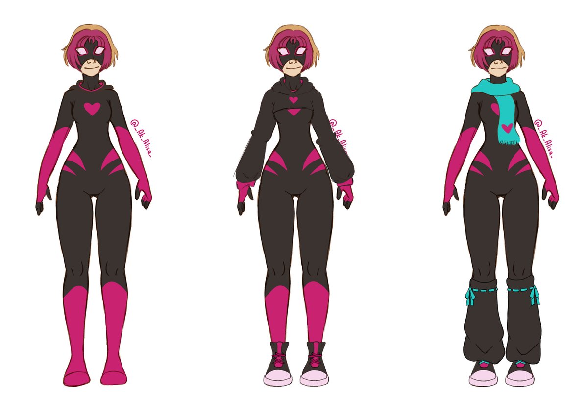 _ak_alisa_'s tweet photo. Several costume options for my OC. Her name is Rosemary and she wasn't bitten by a radioactive spider, but that didn't stop her from becoming a superhero. Someday you will know the rest..

#Spidersona #ATSV #AcrossTheSpiderVerse #SpiderManOC #SpiderVerse https://t.co/Q4iFJDrLkA