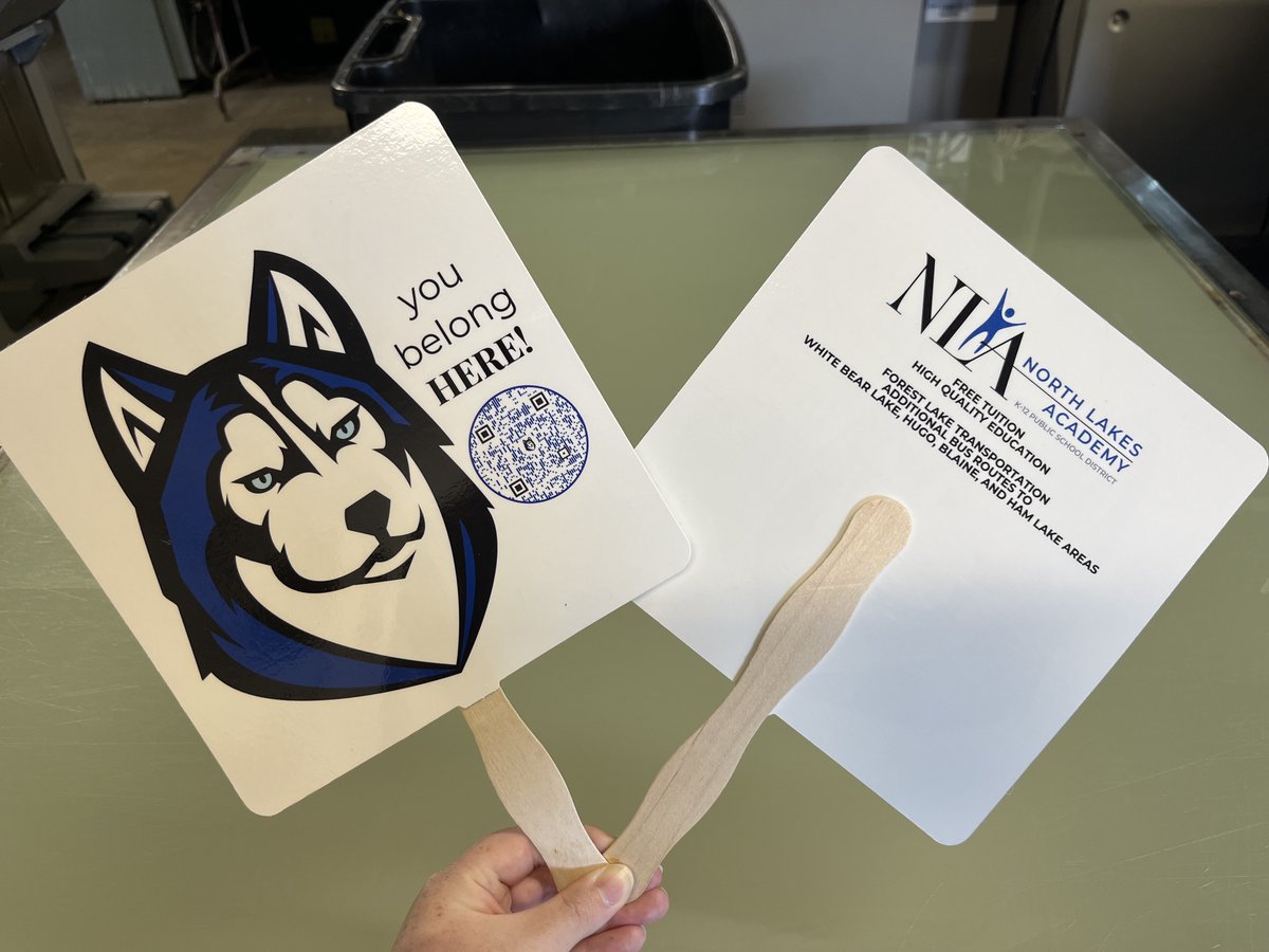 ForestLakePrint's tweet photo. Don't let the summer heat get you down. Stop in to get your own custom hand fans! Thanks North Lakes Academy Charter School for letting us keep you cool this summer. 🌞🌬 https://t.co/A7V8Ntbvnj