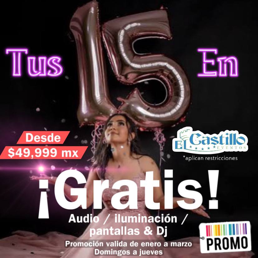 ErnestoChavana's tweet photo. ✨ ¡Celebra tus quince años como una princesa en Castillo Eventos! ✨
Aprovecha nuestra súper promoción válida de enero a marzo.
📲 WhatsApp al 81 1781 4545 y conoce este mágico lugar.
#QuinceAños #CastilloEventos #PromociónQuinceañera https://t.co/2GJYpuVk5c