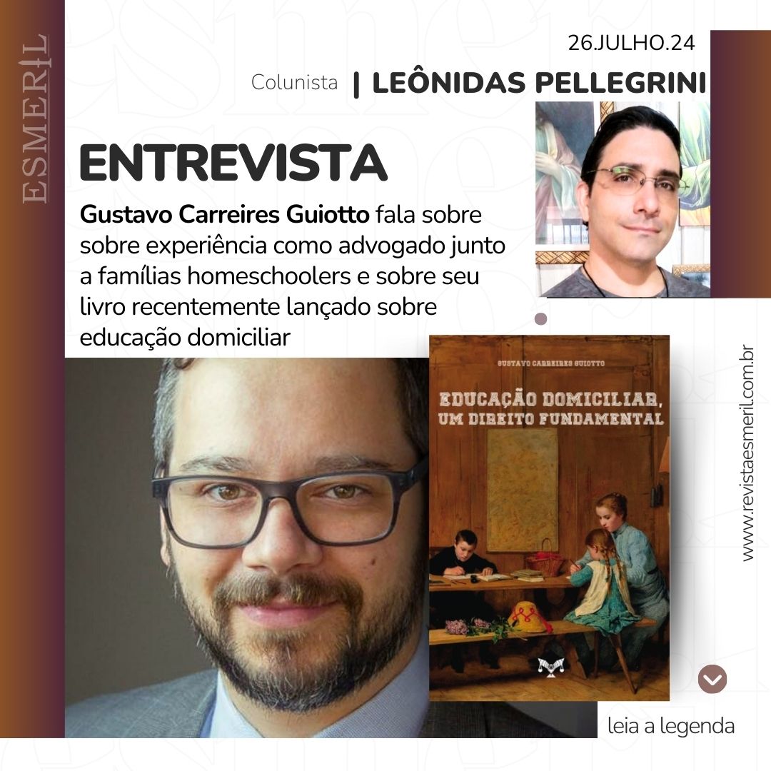 Em sua mais recente entrevista, o autor conversa com Gustavo Carreires Guiotto, advogado e autor do livro "Educação domiciliar, um direito fundamental", sobre a situação da educação domiciliar no Brasil.
revistaesmeril.com.br/entrevista-o-d…