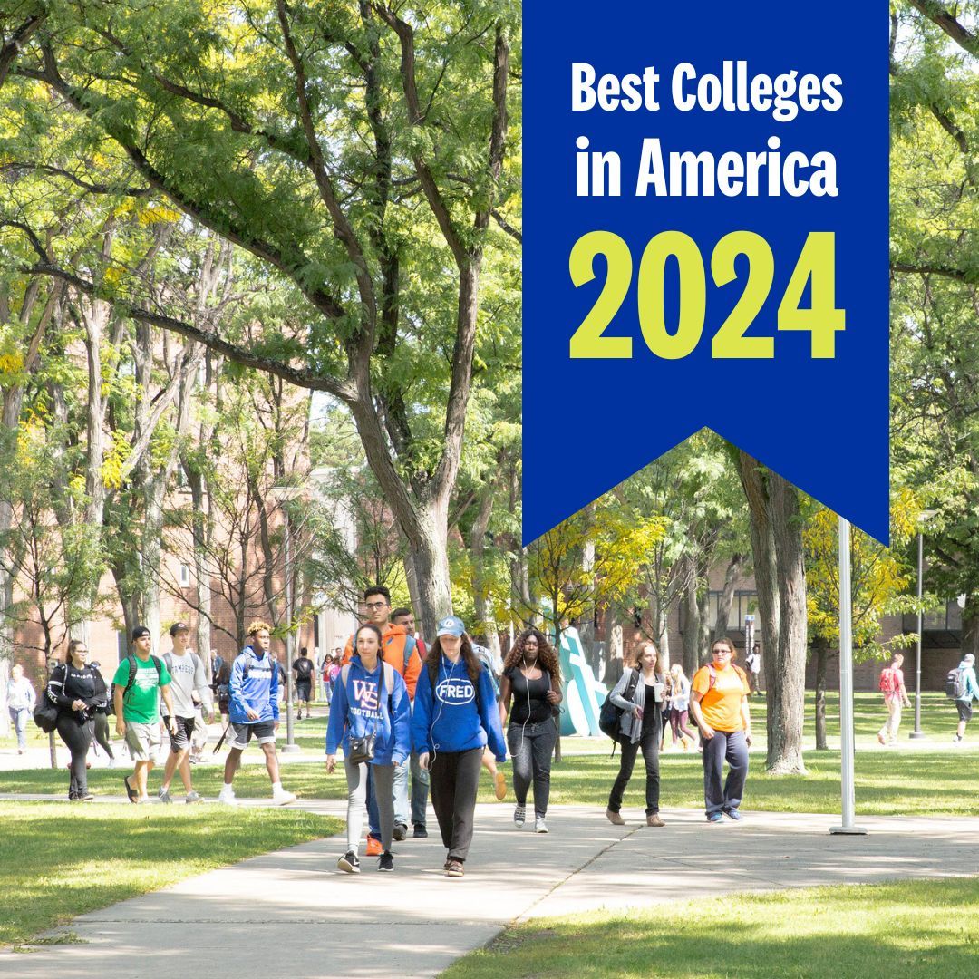 🌟SUNY Fredonia has once again been named one of the "Best Colleges in America 2024" by Money! 64% graduation rate and 95% of first-year students receiving grants/scholarships, makes Fredonia shine in affordability and outcomes. Read more here: buff.ly/3y7uZ7D
