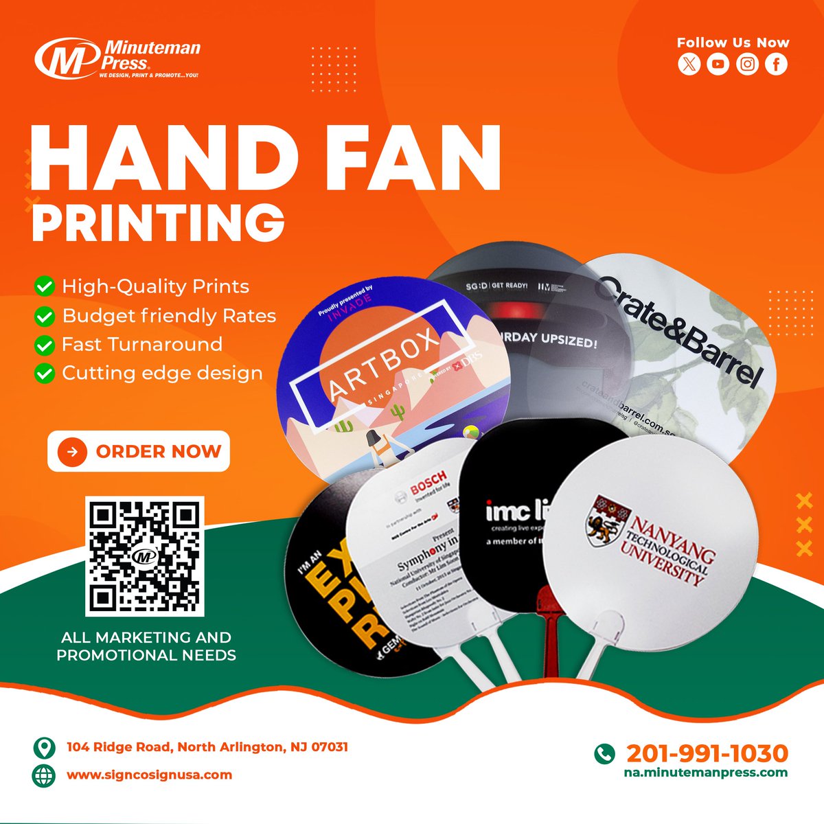 MMPressNA's tweet image. Keep cool and capture attention with our Custom Hand Fans! 

Shop Here Now : signcosignusa.com
Contact us: 201-991-1030 | 📷 art1@minutemanpress.com
#CustomHandFans #PersonalizedHandFans #HandFanDesign #CustomFans #BrandedHandFans #HandFanPrinting #CustomEventFans