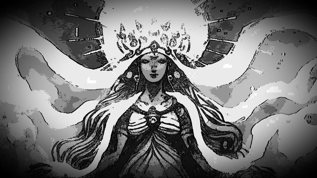 This goddess is from Turkic mythology,named Ayzith.She holds sword in her right hand and a golden colored book in her left hand.She's the divine judge.Her ethereal beauty is distinctive.The white feathers represent her swan girls. (Images are generated by AI) #MythologyGods