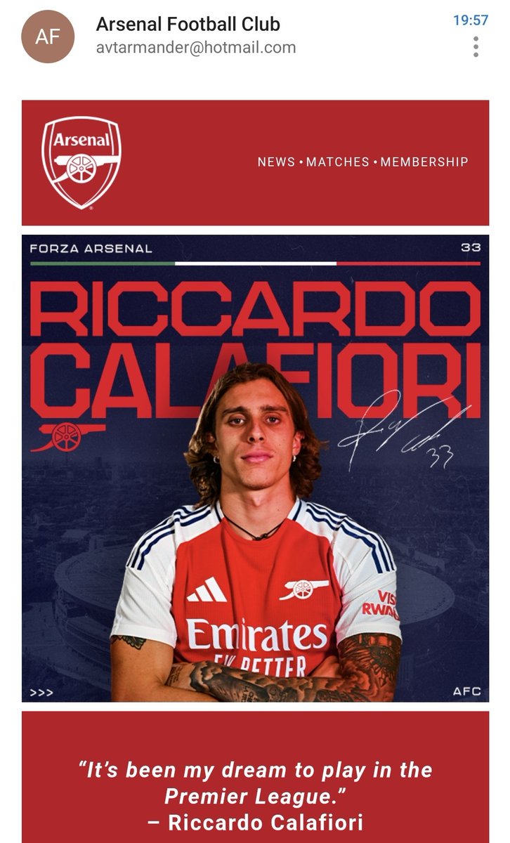ArsenalMander's tweet image. Welcome to The Arsenal 
Riccardo Calafiori