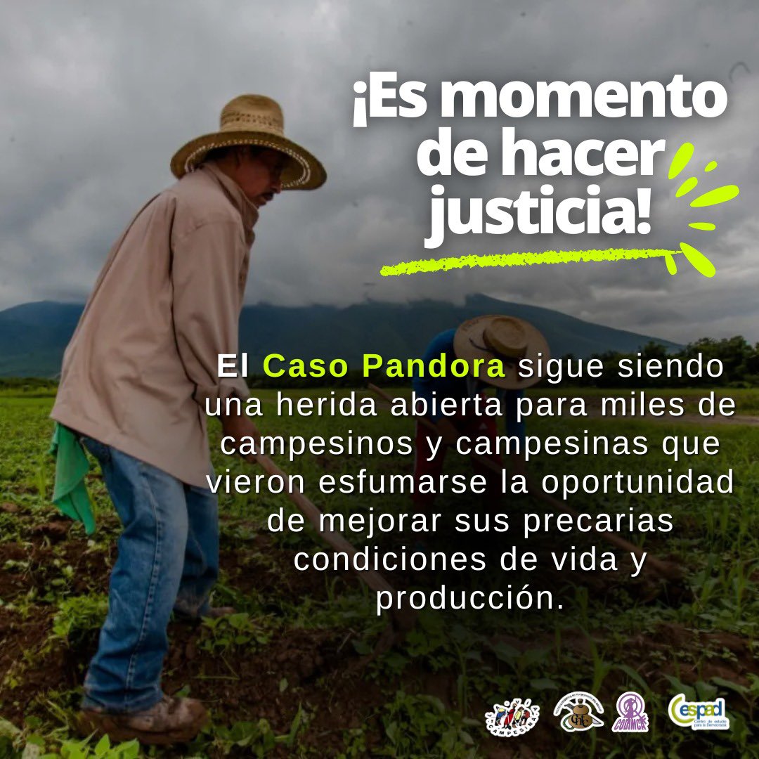🌱⚖️El Caso Pandora: una herida abierta para miles de campesinos y campesinas. 

✊🏽¡Es momento de hacer justicia!