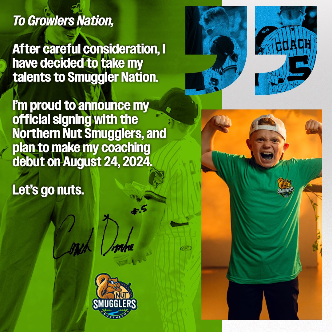 Coach Drake has announced he is changing allegiances!!

The viral sensation will be joining the Nut Smuggler on Aug 24 to take on his former team!!

#GoNuts