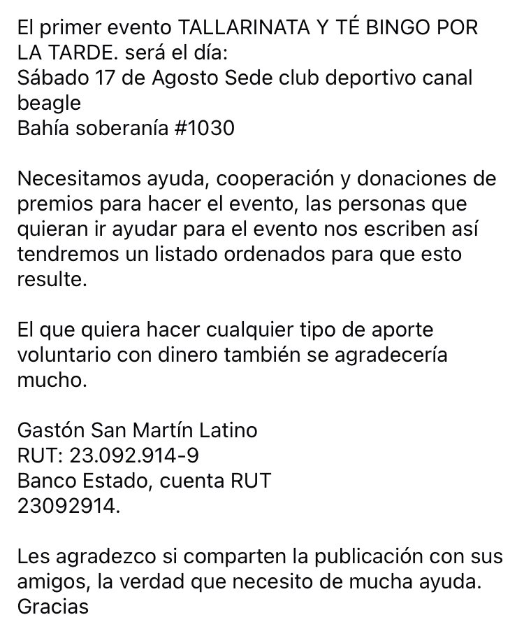 Ayúdenme a etiquetar a personas importantes, que tengan contactos o recursos para apoyar a un amigo de Viña del Mar. Su hijo tiene que hacerse un tratamiento para su Inmunoterapia en Miami. El necesita ayuda económica. 
<a href="/bambam9oficial/">Iván Zamorano</a> <a href="/leonardofarkas/">leonardofarkas</a>