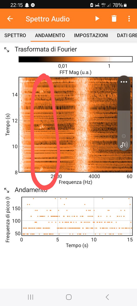 Science on holidays. The highlighted pattern obtained with <a href="/phyphoxorg/">phyphox project</a> is the common owl's call as it has been identified by @BirdNET_App : another great app for scientists