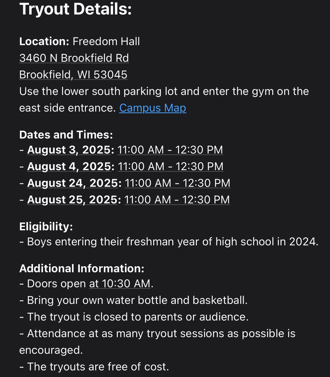 We recently posted the tryout dates for our U14 AAU basketball team, and there was an error in the year listed. The correct tryout dates are for 2024, not 2025. We apologize for any confusion this may have caused. Any questions, please reach out to us.