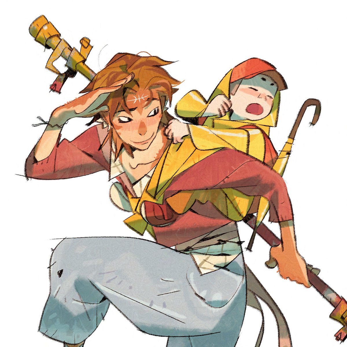 what if wukong was a girl in a modern post-apocalyptic world and sanzang was a kid messenger