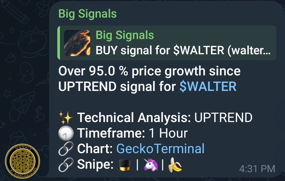 Ali3n_Mafia's tweet image. Start to pay Attention to Tools that can help you maximize the upcoming Golden bullrun. Tools like @BigEcosystem Big signals Buy Alerts can give you a strong advantage over other players. Remember crypto is PVP think BIG if you wanna Win!