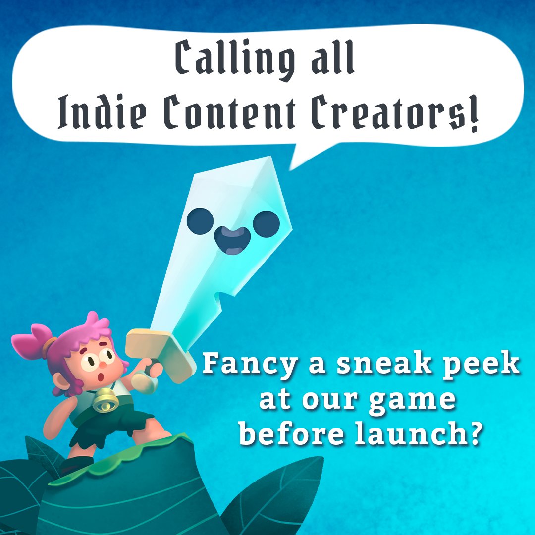 📣 CALLING ALL CONTENT CREATORS 📣

✨Are you into action-adventure games?
🎮Unique &amp; fun gameplay mechanics?
😍With a charming art style &amp; quirky characters?
🔥How about dungeons, puzzles &amp; boss battles?

So reply to this tweet if you fancy a sneak peek!👀
#indiegame #indiedev