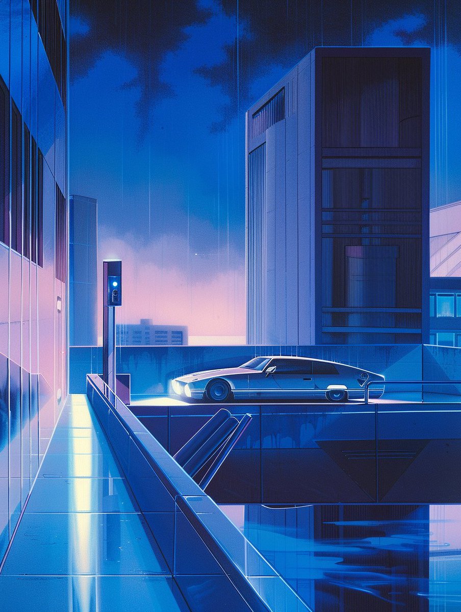 newretronet's tweet image. Neon Rain: Retro-Future City Nightscape #CyberVibes NewRetro.Net