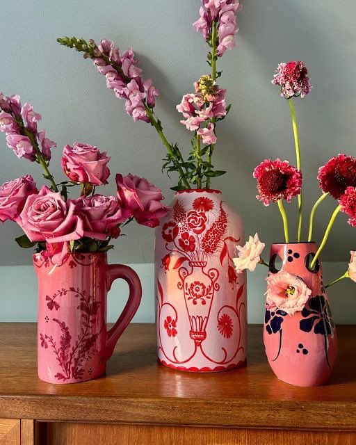 300moods's tweet image. Floral ceramic vases 💐