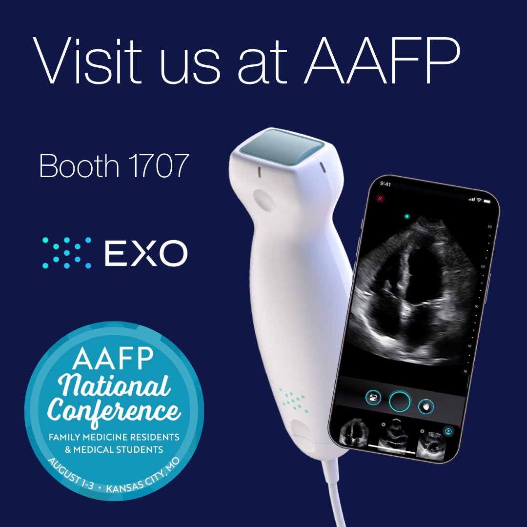 exoeffect's tweet photo. We're heading to #AAFP this week! @aafp

Swing by booth 1707 to experience our #medicalimaging, #ultrasoundAI, &amp; #POCUSworkflow.

Plus, you'll see our #handheldultrasound, Exo Iris™, in action!

Watch demo: https://t.co/dzSAnmC4ZE

#POCUS #ExoIris #FamilyMedicine #primarycare https://t.co/v1iNtsb1rP