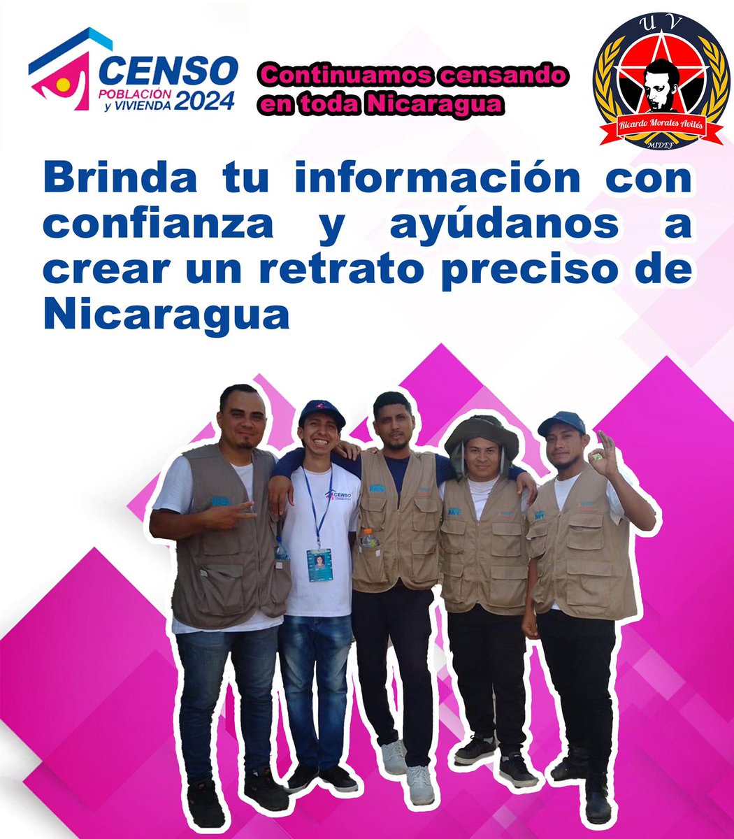 Ella, Él,  Vos, Yo, todos y todas contamos.  Brindemos la información a los que realizan el Censo de Población y juntos elaboremos el retrato de la Nicaragua que soñamos. <a href="/seguidores/">seguidores</a> 
#4519LapatriaLaRevolución
#4519SiempreMásAllá
#ManaguaSandinista