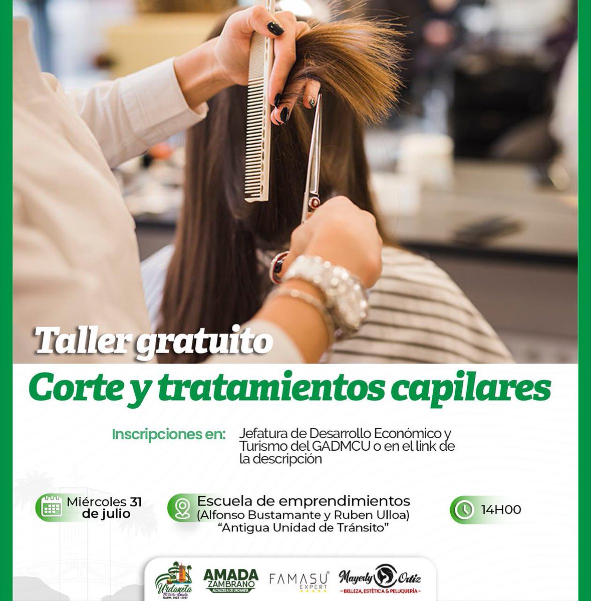 ☀️¡Nos complace anunciar la apertura de inscripciones para nuestro Taller GRATUITO de Corte y Tratamientos Capilares!☀️

En este curso, cubriremos técnicas esenciales de corte, consejos para tratamientos capilares personalizados y mucho más.
Inscríbete 👇🏻
forms.gle/1y1TKSSmPQBMdr…