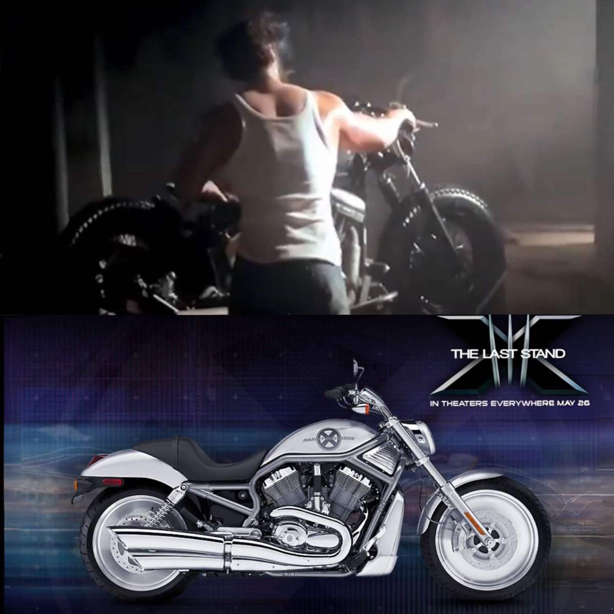 In Henry Cavill's Wolverine cameo he is seen possibly fixing a stolen Cyclops motorcycle