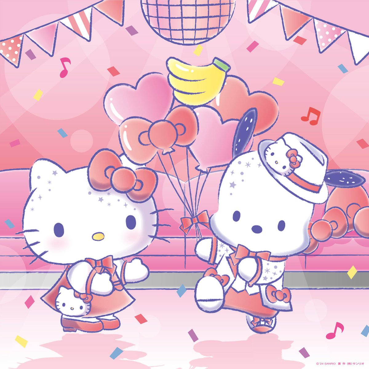 【まねきねこ】サンリオ⭐︎さくらんぼキティ⭐︎カーテン2枚組 📢#サンリオキャラクターズ × #まねきねこ コラボ開催決定