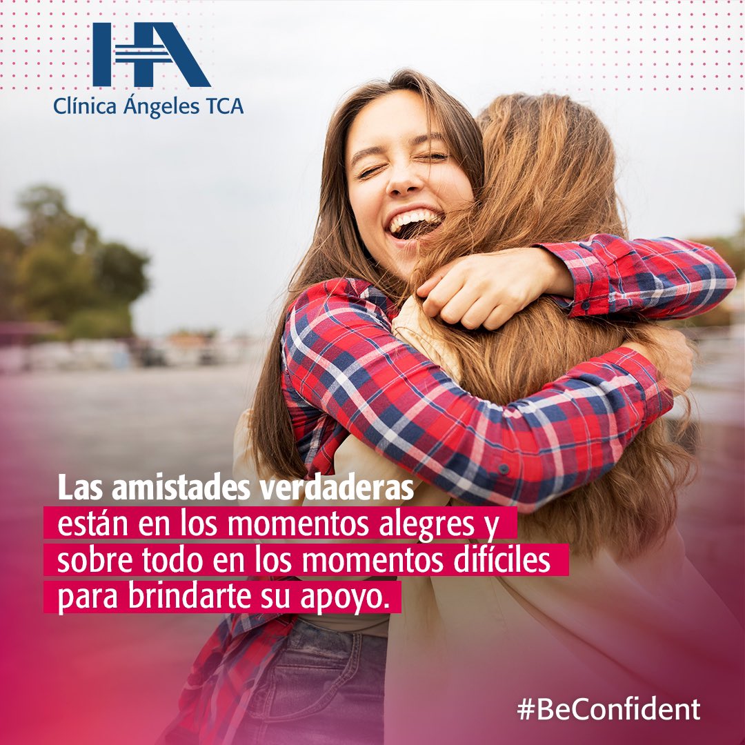 C_AngelesTCA's tweet photo. Un amig@ es quien además de acompañarte en las buenas, te brinda su apoyo en los momentos difíciles. En la recuperación de un TCA, el apoyo de familia y amigos es fundamental.
#ClínicaÁngelesTCA #BeConfident #DrBarrigueteTCA #FelizLunes #frases #TCA #trastornosalimentarios https://t.co/V8fg5zFgqd