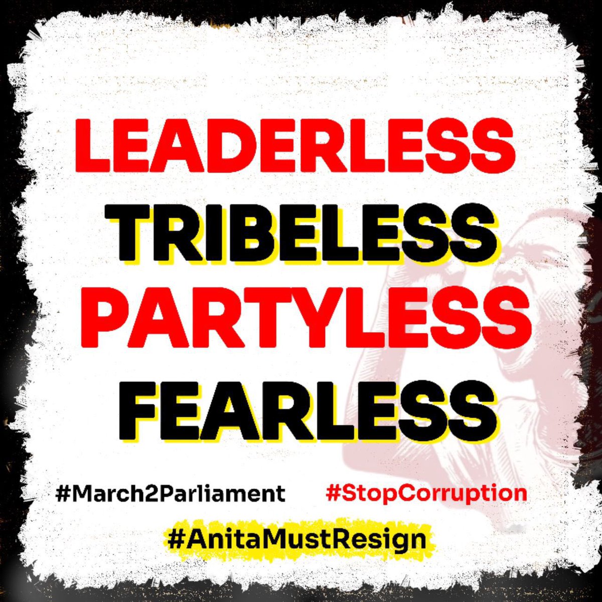 DrMorgans01's tweet image. The #March2Parliament is and remains a leaderless movement with its primary aim to achieve a corruption-free Uganda. 

Anthony and his delegation do not represent the movement; they met Brigadier Nakalema in their personal capacity.

#March2Parliament 
#AnitahMustResign