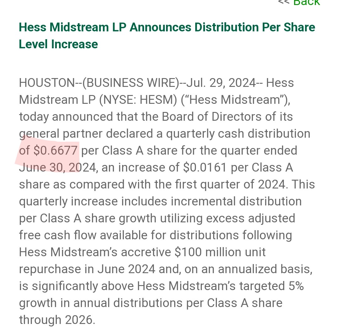 jitanpapa's tweet image. ヘス・ミッドストリーム（#HESM）が8月分配金を発表！🎉🎉
✅今回単価     $0.6677
✅前回単価　$0.6516（2%増）
✅前年単価　$0.6011（11%増）

HESMから初めての分配金なんだけど、いきなり増配なんて幸先いいやん♪