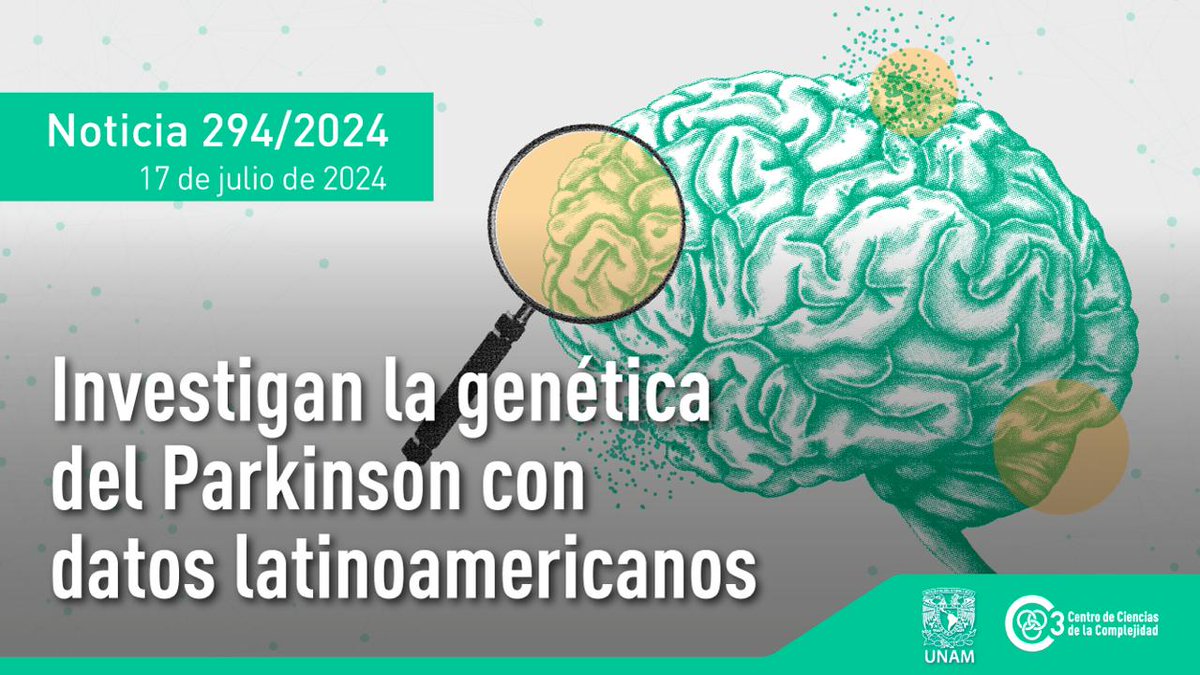 C3UNAM's tweet photo. Con datos genéticos de más de 160,000 voluntarios de 59 países, el proyecto internacional GP2 busca comprender la arquitectura genética de la enfermedad de Parkinson, especialmente de grupos poco representados como los de América Latina.
https://t.co/JeV7xkxGnm https://t.co/DCscTOWe0a