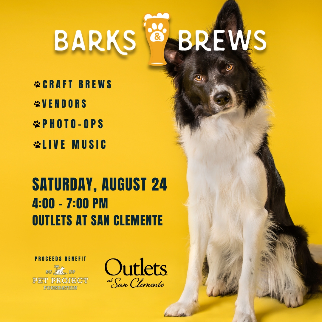 OutletsSC's tweet photo. Mark your calendars! Barks &amp; Brews is back! Join us on August 24th for a summer Saturday of live music, local brews, pet vendors, and most importantly, DOGS! All proceeds go to Pet Project. Check our website for updates! Will we be seeing you &amp; your four-legged pal this year? https://t.co/e6YdRFptcl