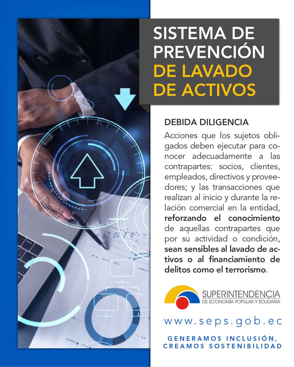 SEPS_Ec's tweet photo. 🔍 ¿Conoces que es la #Debida Diligencia? No olvides que cumplir con esta norma es esencial para proteger y prevenir riesgos como el lavado de dinero.
#TransparenciaEconómica https://t.co/sMSgm59NCL