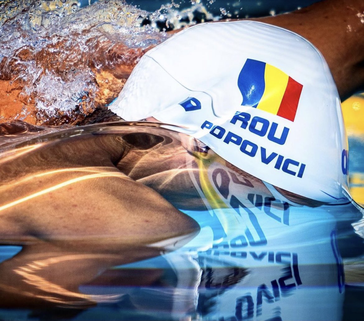 HAPPY, SO HAPPY for #davidpopvici!❤️ 
(It is also Romanian National Flag Day, double celebration with the RO flag on the first place for  David #Popovici performance at 200 m free style swimming,  #2024ParisOlympics) 
(4th: Mine Kasapoglu, not sure, but so wonderful)
