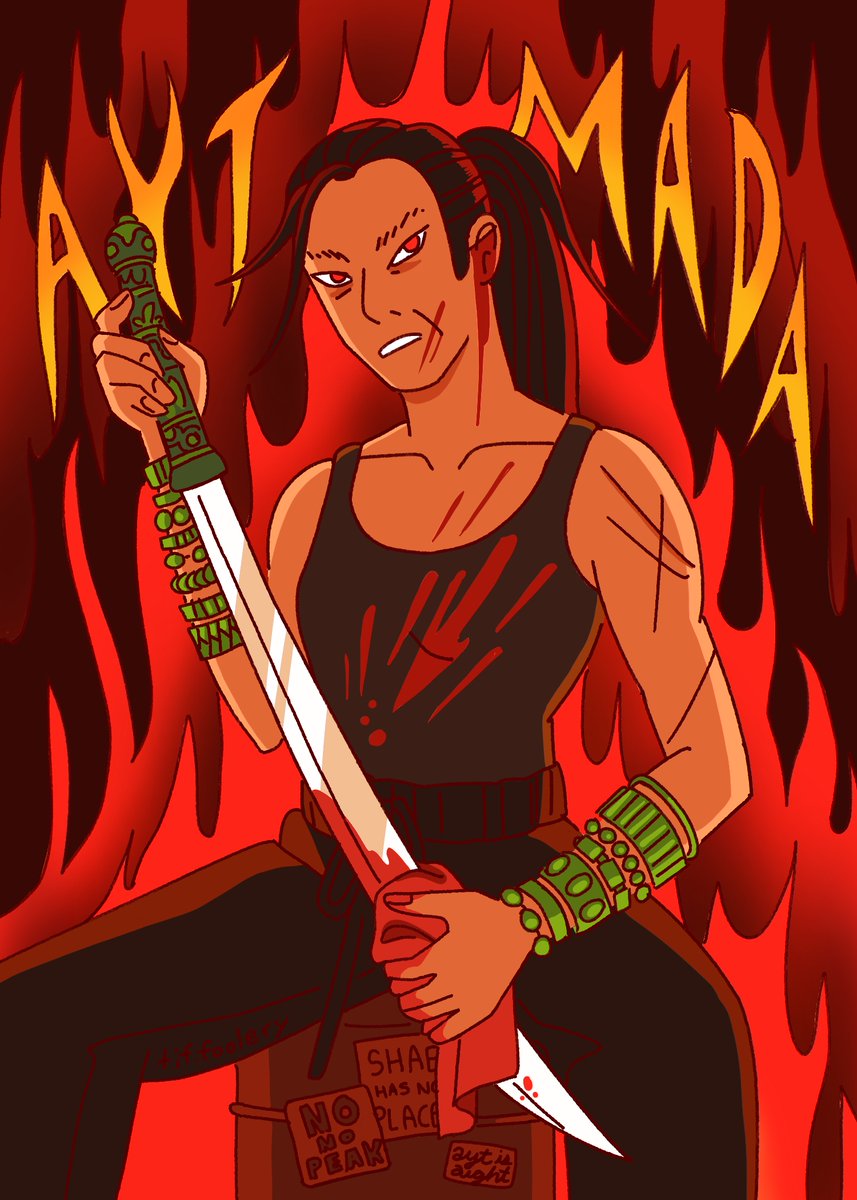 Tif_foolery's tweet photo. Illustrated the fearsome Ayt Mada from @FondaJLee's Green Bone Saga!  

Ayt's physical presence is plain; her power is known by her roiling jade aura and cunning strategy that ravages the Kauls. Combined with a hunger for power...she's unstoppable.
#greenbonesaga #aytisaight https://t.co/yOYFBERi87