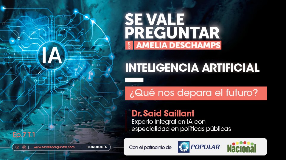 La Inteligencia Artificial es un eje transversal del desarrollo pero ¿qué es y cómo funciona? 🧐

¿Por qué genera fascinación y preocupación? Se Vale Preguntar con <a href="/AmeliaDeschamps/">Amelia Deschamps</a>

Invitado: Dr. <a href="/said_saillant/">Said Saillant M.</a>, consultor en IA de forma integral. 

youtu.be/8TAFnWjvaig